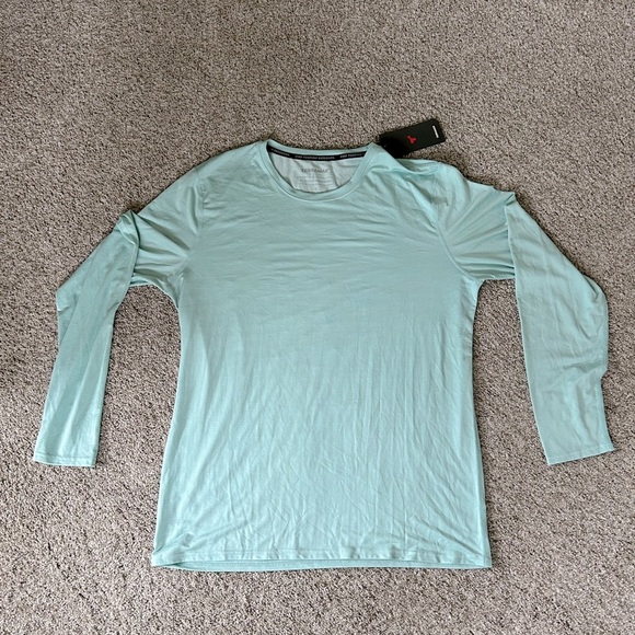 NWT Terramar All Season Performance Men’s Long Sleeve Shirt. Spring ‘23. Aqua. L - Picture 1 of 12